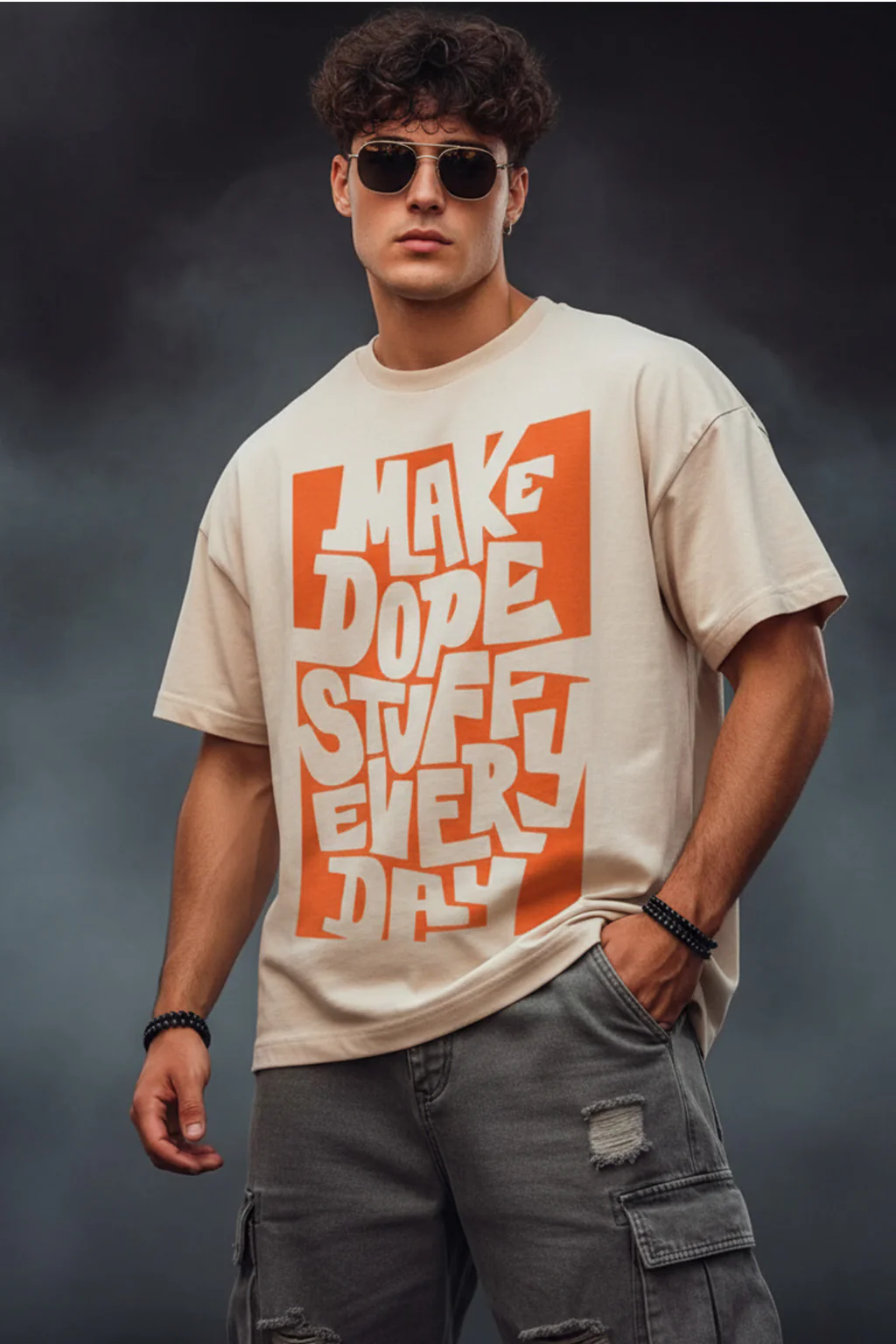 Anime Print Oversized Tee